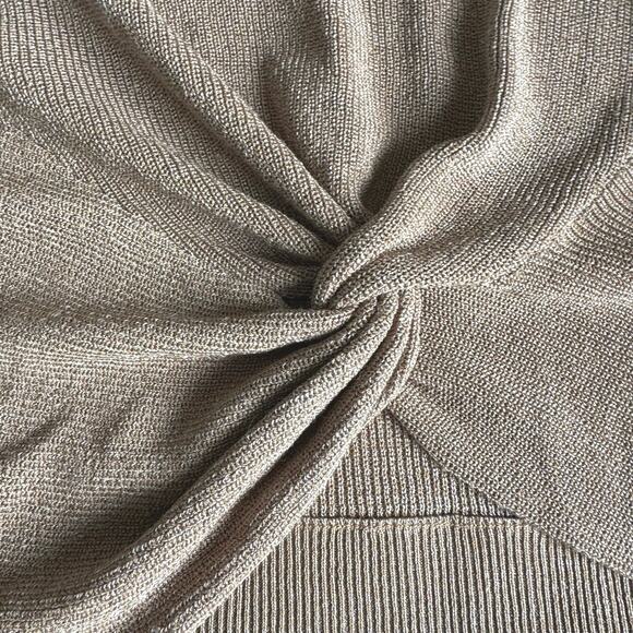 Chico’s Size 3 Twist Knot Front Tan Brown Long Sleeve Sweater Top Women’s US XL - Picture 10 of 10